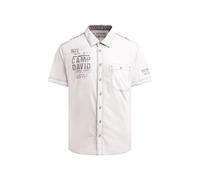 Kurzarmhemd CAMP DAVID, Herren, Gr. M, Normalgrößen, weiß, Popeline, Material: 100% Baumwolle, bedruckt, bestickt, figurbetont normal, Bündchen, Hemden, mit Kentkragen (49773346-M) weiß