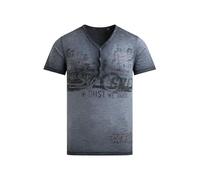 Camp David Herren Henley-Shirt im Used Look mit Photoprint Blue Shades, M