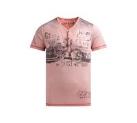 Henleyshirt CAMP DAVID, Herren, Gr. XXXL, orange (old peach), Material: 100% Baumwolle, bedruckt, casual, regular fit normal, Kurzarm eingesetzt gerader Abschluss, Shirts, mit offener Kante am Ausschn