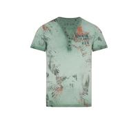 Camp David Herren Henley-Shirt mit All Over Print und Stickereien Deep Green, 4XL