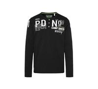 Camp David Herren Henley-Shirt mit Logo Artwork Black XXXL