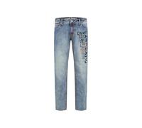 Comfort-fit-Jeans CAMP DAVID, Herren, Gr. 38, Länge 30, blau, Denim/Jeans, Material: 72% Baumwolle, 26% Polyester, 2% Elasthan, Zusatz: Enthält nichttextile Teile tierischen Ursprungs (Badge), bedruck