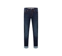 Regular-fit-Jeans CAMP DAVID, Herren, Gr. 33, Normalgrößen, blau (dunkelblau printed), Denim/Jeans, Material: 45% Baumwolle, 28% Lyocell, 18% Polyester, 8% Viskose, 1% Elasthan, Zusatz: Enthält nichtt