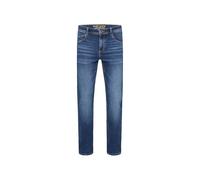 Regular-fit-Jeans CAMP DAVID, Herren, Gr. 36, Länge 30, blau (real blau), Material: 99% Baumwolle, 1% Elasthan, Zusatz: Enthält nichttextile Teile tierischen Ursprungs (Badge), Abriebeffekte, regular 
