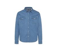 Camp David Herren Jeanshemd mit Druckknöpfen Light Blue Vintage XXXL