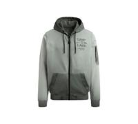 Camp David Herren Kapuzensweatjacke Oil Dyed mit Rücken-Artwork Dusty Green, 4XL