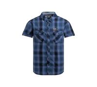 Kurzarmhemd CAMP DAVID, Herren, Gr. L, Normalgrößen, blau (harbour blau), Web, Material: 100% Baumwolle, regular fit normal, Umschlagsaum, Hemden, mit Klappentaschen (78496265-L) harbour blau