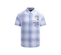 Camp David Herren Karohemd Kurzarm mit Label-Applikationen Blue, 4XL