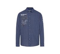 Camp David Herren Karohemd mit Label-Applikationen Blue Navy, L