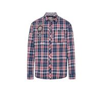 Camp David Herren Karohemd mit Logo Artworks Brick Red Indigo, M