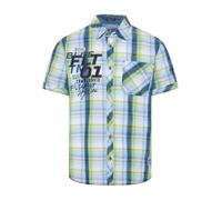Camp David Herren Kurzarm-Karohemd mit Label-Applikationen Electric Yellow, XL