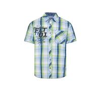 Camp David Herren Kurzarm-Karohemd mit Label-Applikationen Electric Yellow, XXL