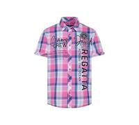 Camp David Herren Kurzarm-Karohemd mit Label-Applikationen Pink, 4XL