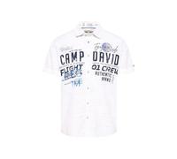 Kurzarmhemd CAMP DAVID, Herren, Gr. XXL, Normalgrößen, weiß, Material: 100% Baumwolle, gestreift, bedruckt, bestickt, casual, regular fit normal, Kurzarm Umschlagsaum, Hemden, aus Baumwolle (72479136-