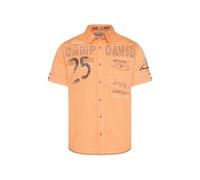 Camp David Herren Kurzarmhemd mit Logo-Applikationen Sunrise Orange M
