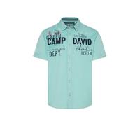 Camp David Herren Kurzarmhemd mit Vintage-Waschung und Artworks Cool Jade, XXL