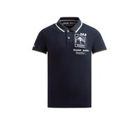 Poloshirt CAMP DAVID, Herren, Gr. 3XL, blau, Piqué, Material: 100% Baumwolle, bedruckt, regular fit normal, hoch geschlossener Ausschnitt, eingesetzt Bündchen, Shirts, aus Baumwolle (49160833-XXXL) bl