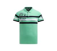 Poloshirt CAMP DAVID, Herren, Gr. L, flight grün, Piqué, Material: 100% Baumwolle, bedruckt, bestickt, regular fit normal, hoch geschlossener Ausschnitt, eingesetzt Rippbündchen, Shirts, mit Stickerei