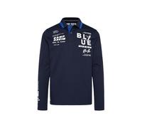 Camp David Herren Langärmliges Poloshirt mit Puffprints Blue Navy, XXL