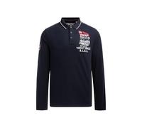 Camp David Herren Langarmpolo mit Rücken-Artwork Blue Navy, L