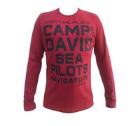 Camp David Herren Langarmshirt mit großem Frontprint (racing red, 3XL)