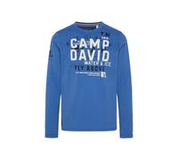 Camp David Herren Langarmshirt mit Label-Applikationen Strong Blue XL