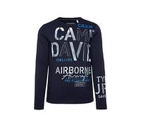 Camp David Herren Langarmshirt mit Logo-Applikationen Blue Navy XXXL