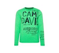 Camp David Herren Langarmshirt mit Logo-Applikationen Electric Green M