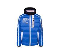 Camp David Herren Lange Steppjacke mit Tapes, Patches und Kapuze Flight Blue, Xxl
