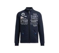 Camp David Herren Leichte Sweatjacke mit Label Prints Blue Navy, 4XL