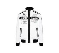 Camp David Herren Leichter Blouson mit Tapes und Artworks Opticwhite, Xxxl