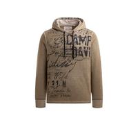 Kapuzensweatshirt CAMP DAVID, Herren, Gr. 3XL, braun, Material: Grundmaterial: 100% Polyester, Ausbrenner: 100% Baumwolle, bedruckt, relaxed fit, Rundhals, eingesetzt Rippbündchen, Sweatshirts, mit Au