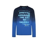 Camp David Herren Longsleeve Dip Dye mit Label Prints Flight Blue, XXL