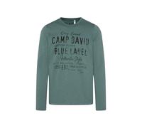 Camp David Herren Longsleeve mit Label Print im Used Look