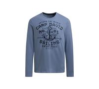 Camp David Herren Longsleeve mit Rubber Print und Stickerei Vintage Blue, L