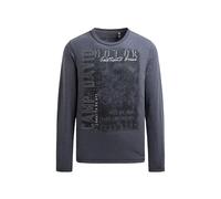 Camp David Herren Longsleeve mit Tape und Photoprint Blue Shades, XXL