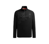 Camp David Herren Longsleeve mit Troyer-Kragen und Artwork Black, XXXL