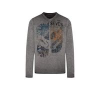 Camp David Herren Longsleeve mit V-Neck und Photoprint Black
