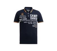 Poloshirt CAMP DAVID, Herren, Gr. 4XL, blau, Piqué, Material: 100% Baumwolle, bedruckt, bestickt, regular fit normal, hoch geschlossener Ausschnitt, eingesetzt Bündchen, Shirts, mit Seitenschlitze (63