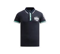 Poloshirt CAMP DAVID, Herren, Gr. M, blau, Piqué, Material: 95% Baumwolle, 5% Elasthan, bedruckt, bestickt, regular fit normal, hoch geschlossener Ausschnitt, eingesetzt Bündchen, Shirts, mit Kontrast