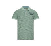 Camp David Herren Polo mit Multicolour-Streifen und Rücken-Print Green Beat XXXL