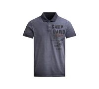 Camp David Herren Polo mit Streifenstruktur und Label Prints