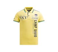 Poloshirt CAMP DAVID, Herren, Gr. XXL, gelb, Material: 100% Baumwolle, bedruckt, bestickt, casual, regular fit normal, Kurzarm eingesetzt Bündchen, Shirts, mit Seitenschlitze (50224449-XXL) gelb