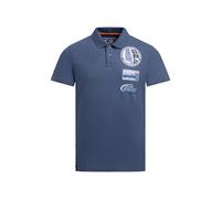 Camp David Herren Poloshirt Kurzarm mit Rücken-Print, 100% Baumwolle, Regular Fit, Trikotkragen mit Streifenmuster, 2-Knopfleiste
