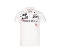 Camp David Herren Poloshirt mit Label-Applikationen Ivory, XXXL