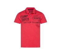 Camp David Herren Poloshirt mit Label-Applikationen Red Orange, XXL