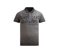 Poloshirt CAMP DAVID, Herren, Gr. M, schwarz, Material: 100% Baumwolle, bedruckt, regular fit normal, eingesetzt Rippbündchen, Shirts, mit Vintage-Waschung (10624400-M) schwarz