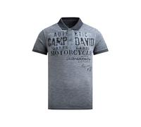 Poloshirt CAMP DAVID, Herren, Gr. L, blau (blau shades), Material: 100% Baumwolle, bedruckt, casual, regular fit normal, Kurzarm eingesetzt Rippbündchen, Shirts, mit Vintage-Waschung (47422237-L) blau