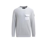 Rundhalspullover CAMP DAVID, Damen, Gr. XL, grau, Material: 100% Baumwolle, unifarben, regular fit normal, Rundhals, eingesetzt Rippbündchen, Pullover Rundhalspullover, mit nach außen gekehrten Nähten