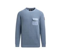 Rundhalspullover CAMP DAVID, Damen, Gr. 3XL, vintage blau, Material: 100% Baumwolle, unifarben, regular fit normal, Rundhals, eingesetzt Rippbündchen, Pullover Rundhalspullover, mit nach außen gekehrt